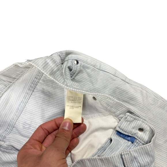 Escada Sport Lisa Womens Jeans IT 40 Blue Striped Floral Print Cropped Bootcut - Picture 5 of 9